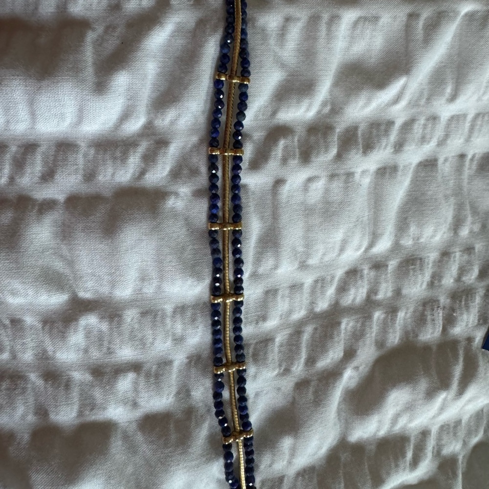 Ross Simon Lapis Bead and Snake-Chain Bracelet in Gold Over Sterling - Picture 5 of 7